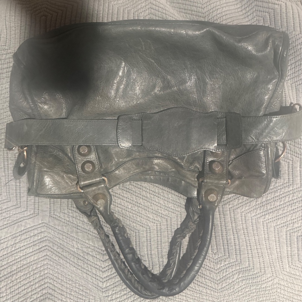 Balenciaga city Bag Large Dark Gray Leather Satchel with giant 21 Gold Hardware - Picture 9 of 13